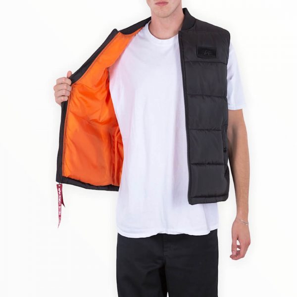 Alpha industries black men\'s sleeveless puffer vest - Exclusive Clothes