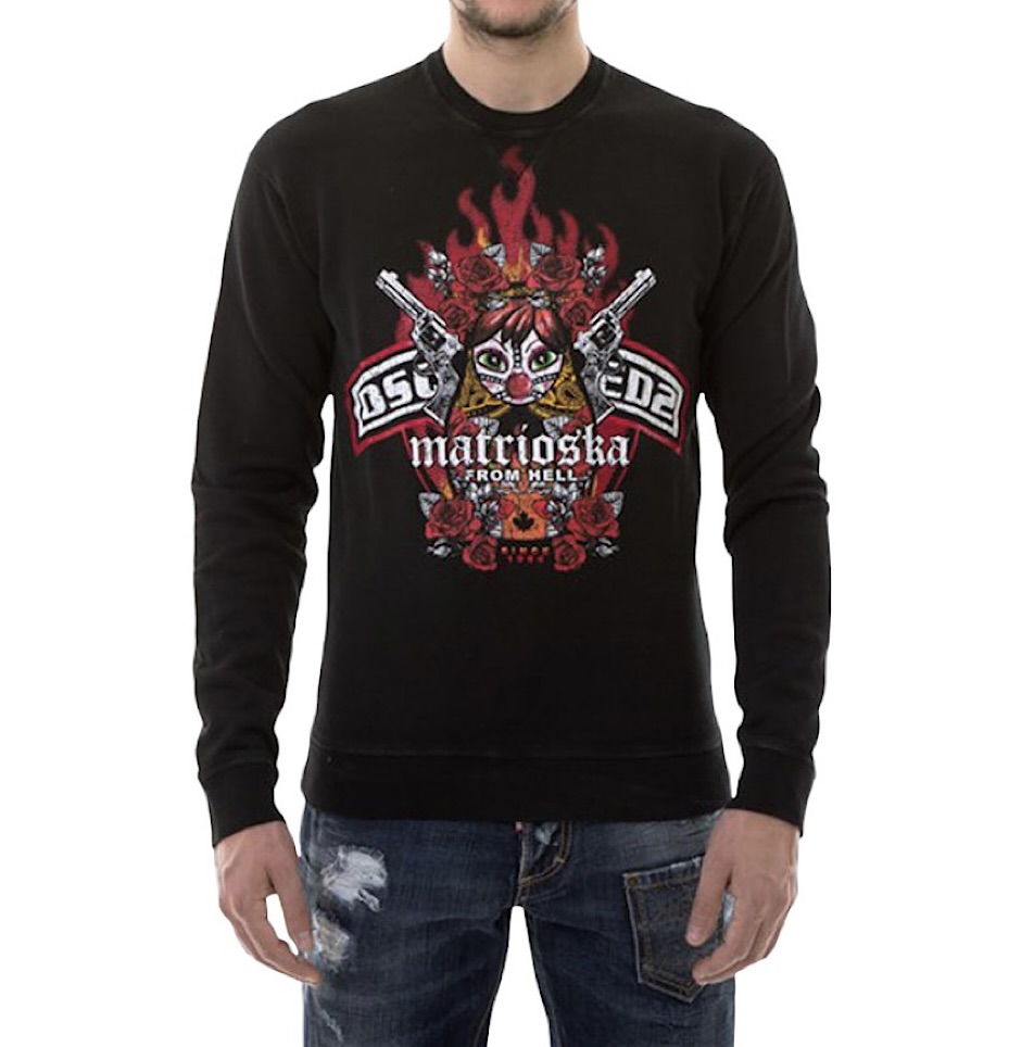 Dsquared2 black men's sweatshirt - Exclusive Clothes