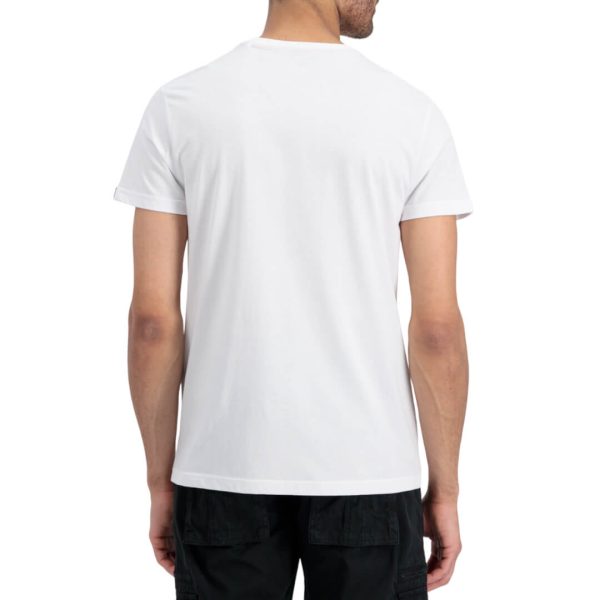 Alpha industries white t-shirt logo rubber t - Exclusive Clothes