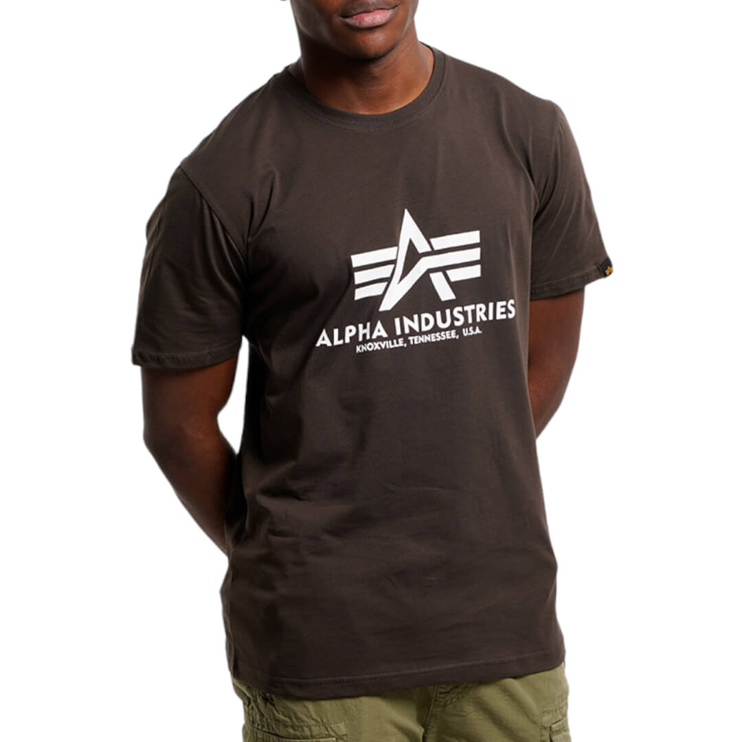 Alpha industries basic t-shirt ανδρικό black olive - Exclusive Clothes