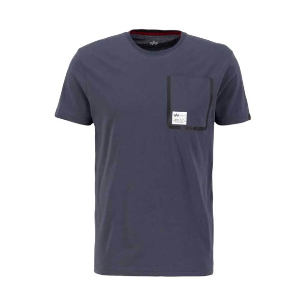 Alpha industries gray t-shirt label pocket t - Exclusive Clothes