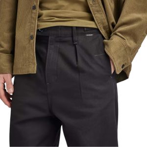 G-star raw μαύρο παντελόνι pleated chino relaxed